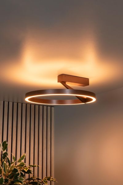 Lucide APPLAUSE - Flush ceiling light - Ø 40 cm - LED Dim. - CCT - 1x26W 2200K/4000K - Coffee - Premium